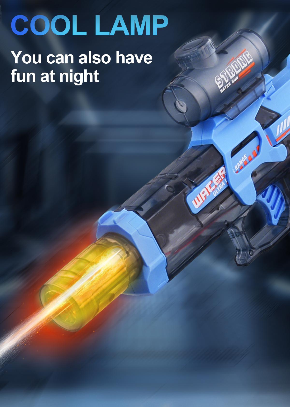 Powerful Electric Water Gun,Squirt Gun withLED Light, Rechargeable BatteryPowered ,Large Capacity Tank,Water Blaster28-32 Ft Range, for Outdoor Pool BeachBattle Play summer outdoor pool partybackyard game