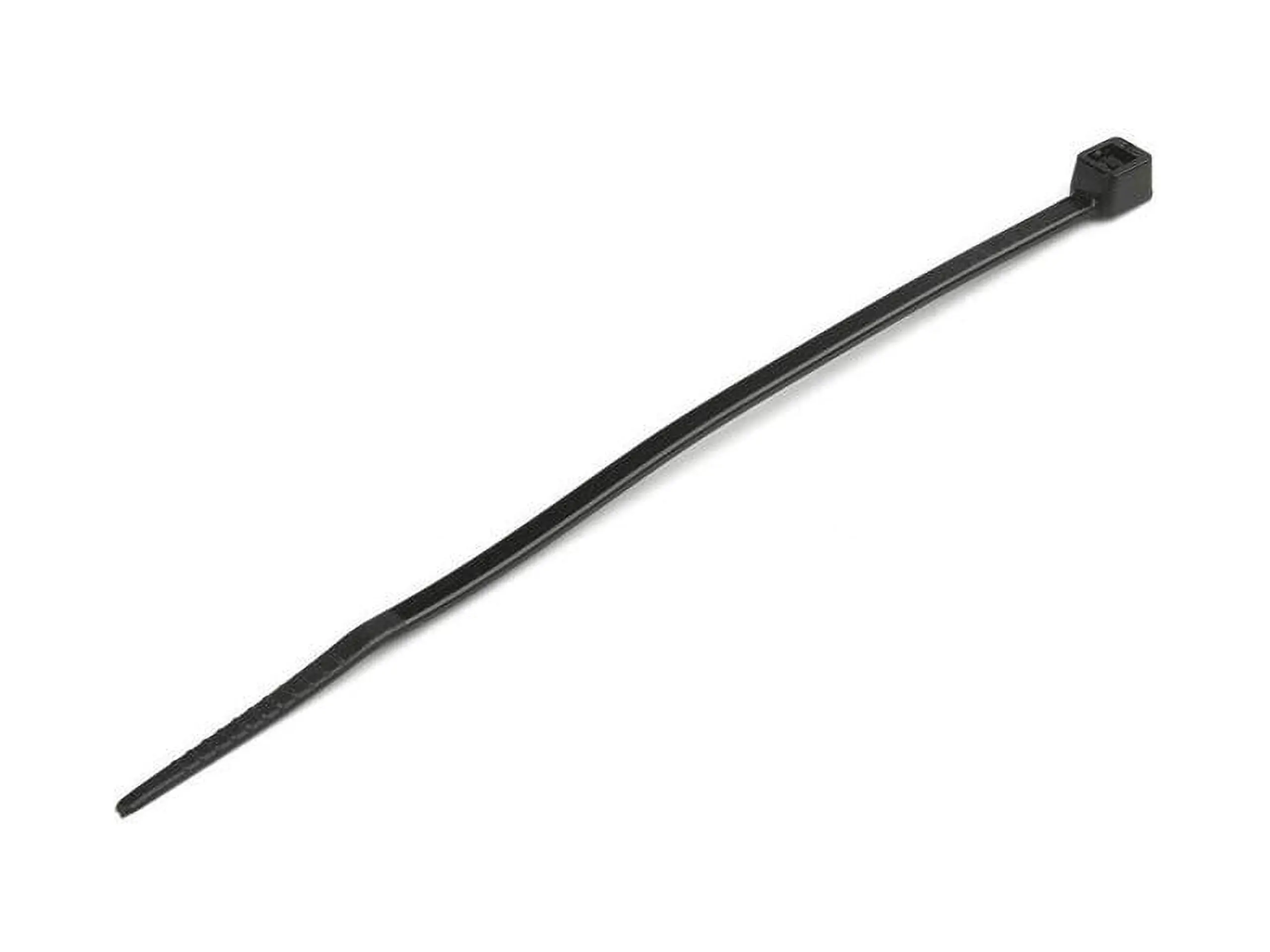 Startech Nylon 66 Plastic Zip Tie - Small Size, Industrial Strength, Bundles Wires, Black - Pack of 100, 100 Black Cable Ties, Cable Nylon Plastic Zip Tie