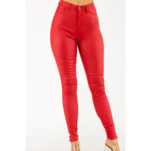 Red Faux Leather Pants
