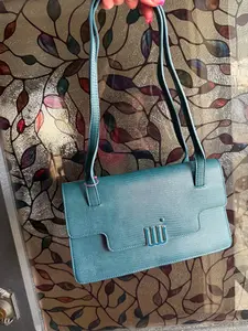 Gator Women's Teal Faux Gator Purse Shoulder Bag - 10" Long, 6" Tall, Double Strap, Snap Clasp Fold-Over Secure Closure, Everyday Use Handbag