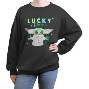 Junior's Star Wars: The Mandalorian Lucky One Grogu Clover Sweatshirt