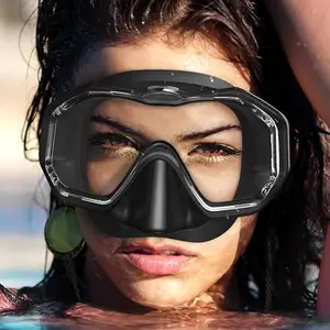 Adjustable Silicone Dive Mask, Waterproof Anti-Fog Design, Ideal for Snorkeling & Diving, Comfortable Strap for Swimming, Diving Gear