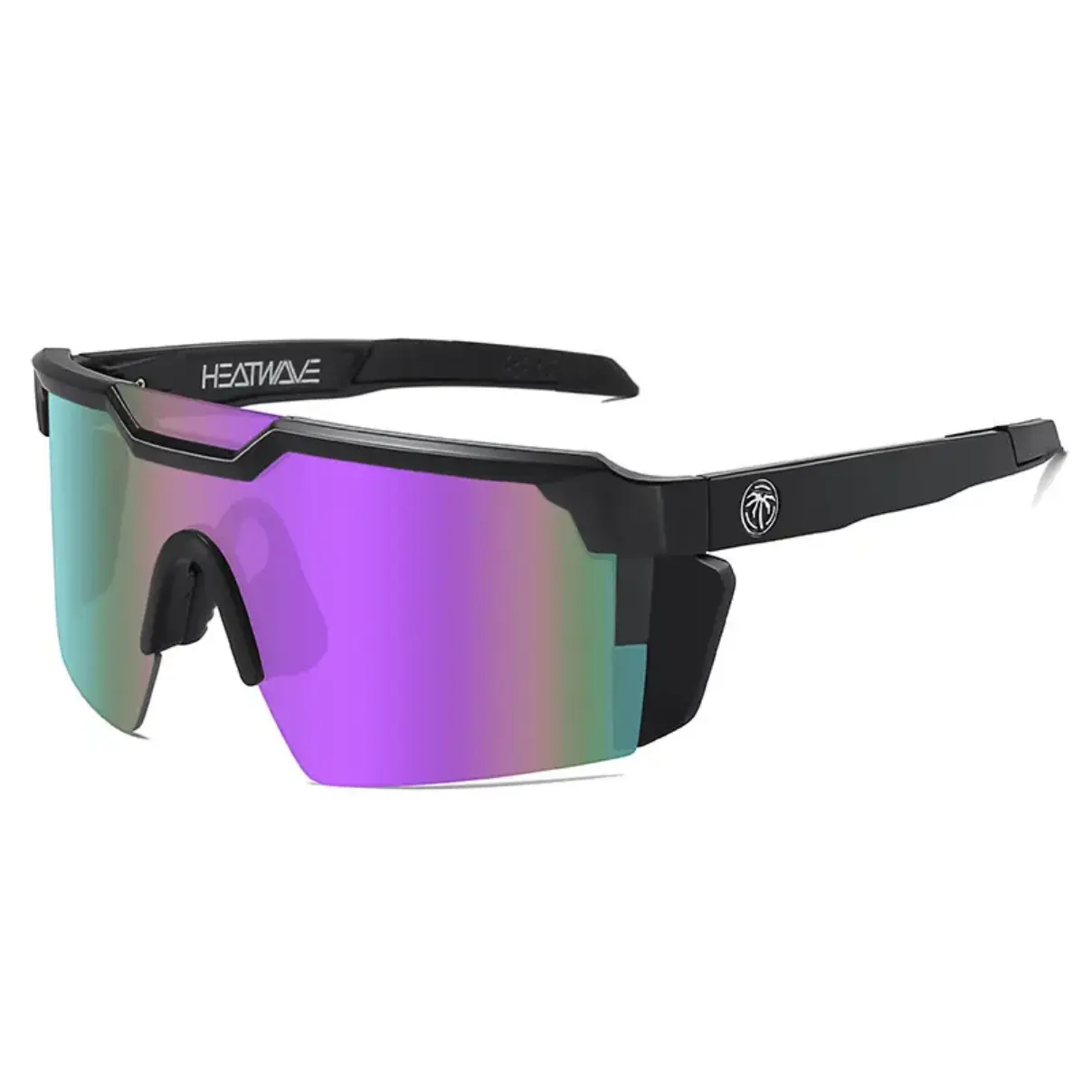 ANSI Z87+ Certified Sports Sunglasses, Purple Mirrored Shield Lens Impact Resistant UV400 Cycling Glasses