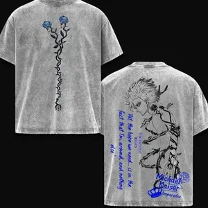 Anime BLUE LOCK Michael Kaiser Graphic T Shirt Men Women Washed Cotton Tshirts Vintage Casual Clothing Harajuku Male T-shirt 9ZN
