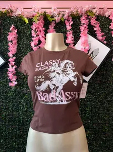 Y2K 'Classy & Sassy' Horse Print Crop Top