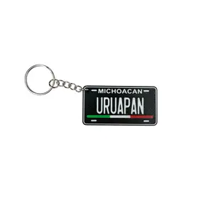 URUAPAN MICHOACAN Llavero de Plastico PLA Estilo Mini Placa Matricula de Mexico en 3D Llaveros Personalizados Keychain Mexican Mini License Plate Keychains 3D plastic PLA