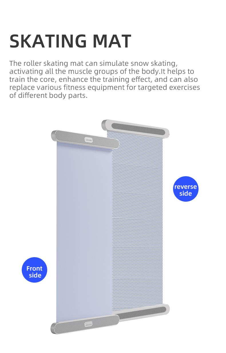 LEXI Home Sliding Mat Full Body Training Silent PU Glide Surface V Shape Ski & Side Slide Workouts Includes Shoe Covers No Gym Needed Core & Leg Training