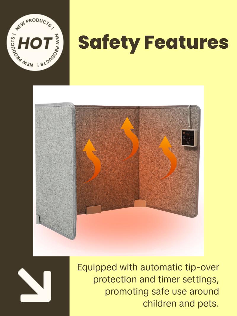 Foldable Electric Space Heater - Silent Radiant Heat - Leg, Foot and Hand Warmer with Thermostat - Home or Office Desk Heater foot warmer viral