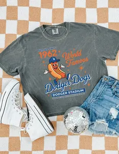 Dodger Dogs World Famous 1962 Stadium Tee, Retro Ballpark Hot Dog Shirt