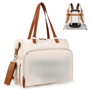 Diaper Bag Backpack Mommy Bag Large Capacity Diaper Backpack Travel Essential Baby Diaper Bag for Mom and Dad, Beige