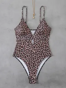 Women's Fashion One-Piece Swimsuit, Stylish Monokini Swimwear, Comfortable and Sexy Bathing Suit for Beach and Pool, Trendy Monokini Swimsuit, Stretch Fabric Swimwear