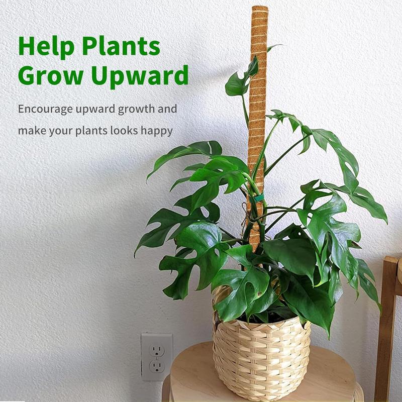 Moss Pole, 4 Pack 17inch Monstera Plant Support Stackable Moss Poles for Plants, Coir Totem Pole Tall Moss Pole for Climbing Plants, Sphagnum, Indoor Potted Plants - Can Stacked Up to 56’’