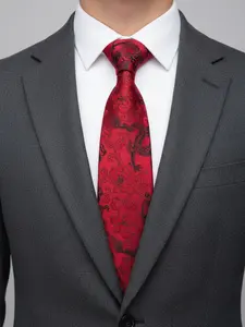 1pc Embroidered Dragon Tie Handmade 8cm Business Wedding Groomsmen Holiday Accessory, Elegant and Stylish Necktie for Special Occasions, All Seasons, Dragon Embroidery