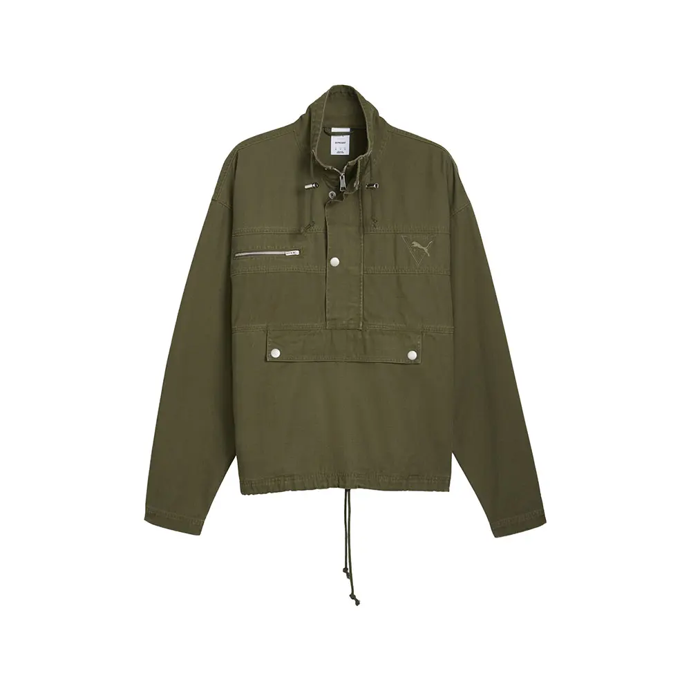 PUMA Mens Represent Half Quarter Zip Jacket Athletic Outerwear Casual - Green