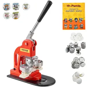 VEVOR Button Maker Machine, 58 mm (2.25 inch) Badge Punch Press Kit, Children DIY Gifts Pin Maker, Button Making Supplies with 500pcs Button Parts Circle Cutter Magic Book