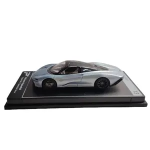 KINSMART McLaren Speedtail Hyper-car League Collection 1:64 Die-Cast Metal Toy Car with Display Base Silver Color Model 657350313184