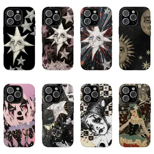 Whimsigoth Celestial Star & Dark Academia Clown Phone Case For iPhone 17 Promax Pro Air 16 Plus 15 14 13 12 Samsung S26 ULTRA S25 S24 S23 S22 Whimsical Moon & Star Tough Phone Case|gift for him for her|Best Gift