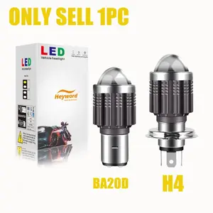 H4 H6 BA20D LED Headlight Bulb Hi/Lo Beam Light Lamp Motorcycle Fog Lights 12V CSP Lens Two-color White/Yellow Lamp Scooter Accessories