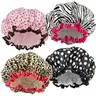 4 Pieces Shower Cap for Women, Elastic and Reusable, Double Waterproof Layers, Hair Bath Caps, Bathing Hat, Sleep Bonnet, Shower Cap Set