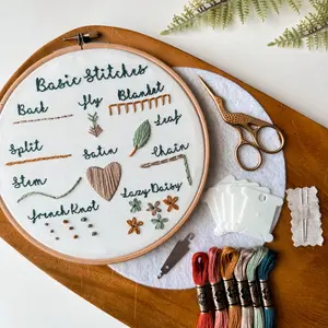 Beginner Stitch Sampler DIY Embroidery Kit for Beginners