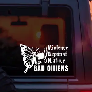 Bad Omens V.A.N Vinyl Car Decal, Half Skeleton Half Butterfly Face Design, Dark Aesthetic Band Sticker for Cars, Laptops & Water Bottles, Perfect for Bad Omens Fans, Alt Girls, Metalheads & Alternative Music Lovers