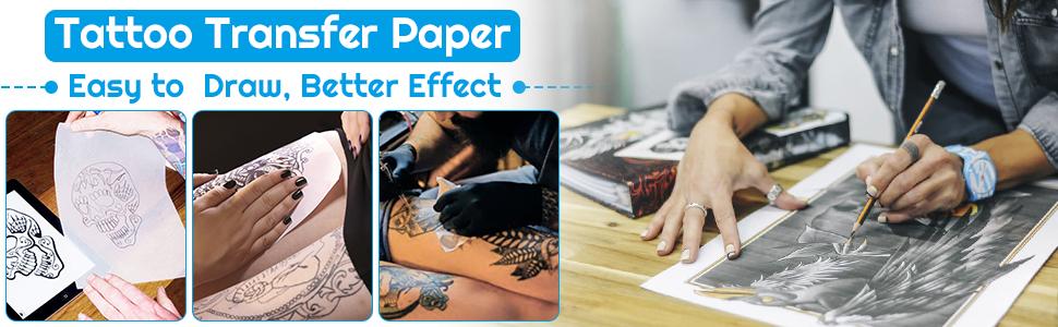 Tattoo Supplies 4-Layer Transfer Paper & 3mm Practice Skin -  100 Sheets A4 Thermal Stencil Paper & 10 Practice Skin for Tattooing DIY Clear Tattoo Stencils Compatible with Thermal Printers & Tattooing Supplies