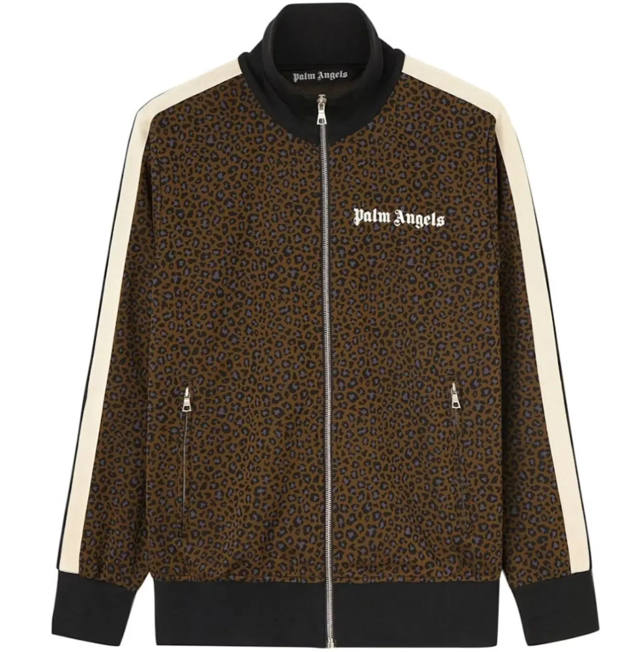 Palm Angels Leopard Black/White/Brown Track Jacket Size XL