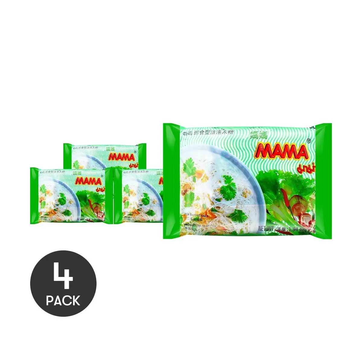 MAMA Thai Pho Instant Rice Noodles 2 Pack 55g *4 Value Set Smooth Rice Vermicelli Light & Refreshing