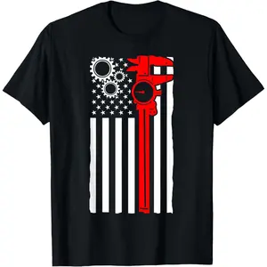 Machinist Flag Tools CNC Machine Operator Machining T-Shirt,Made in USA