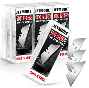 100 Pack Utility Knife Blades, SK5 Steel Box Cutter Blades, Standard Utility Blade Refills with Storage Box, Sharp Heavy Duty Razor Knife Blade Replacement for Box Cutter, Drywall
