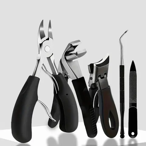 Stainless Steel Complete Manicure & Pedicure Multi-Pack Tool Set - 200g Kit with Angled Nail Clippers, File, Nippers, Foot Callus Remover, Nail Art Tools in a Wallet for Salon, Home Use