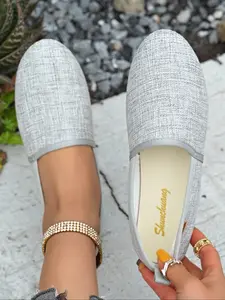 Women's Fashionable Plain Color Slip on Sneakers, Casual Comfortable Sports Shoes for Daily Wear, Perfect for Students and Outdoor Sports