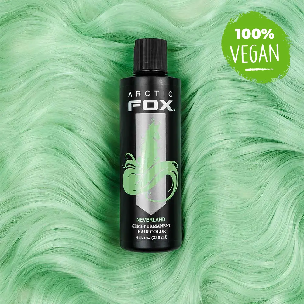Arctic Fox Semi-Permanent Hair Dye, Neverland (Cool Pastel Mint), Hydrating Vegan Formula, 0 Damage & Cruelty-Free, Haircare, Change Semi-Permanent Color, Color-Safe Semi-Permanent Color