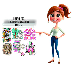 Faith 2 30*24 Premade Gang Sheet -  Full-Size DTF Prints Instant Peel Film for Easy Application For apparel  Only $15