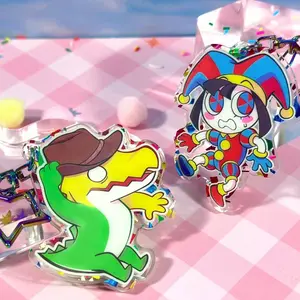 2 Ops (NOT COMBO )Pomni and Gummigoo The Amazing Digital Circus Glitter Acrylic Keychains