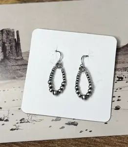 Dangling Native Pearl Earrings - Sterling Silver - Native Handmade