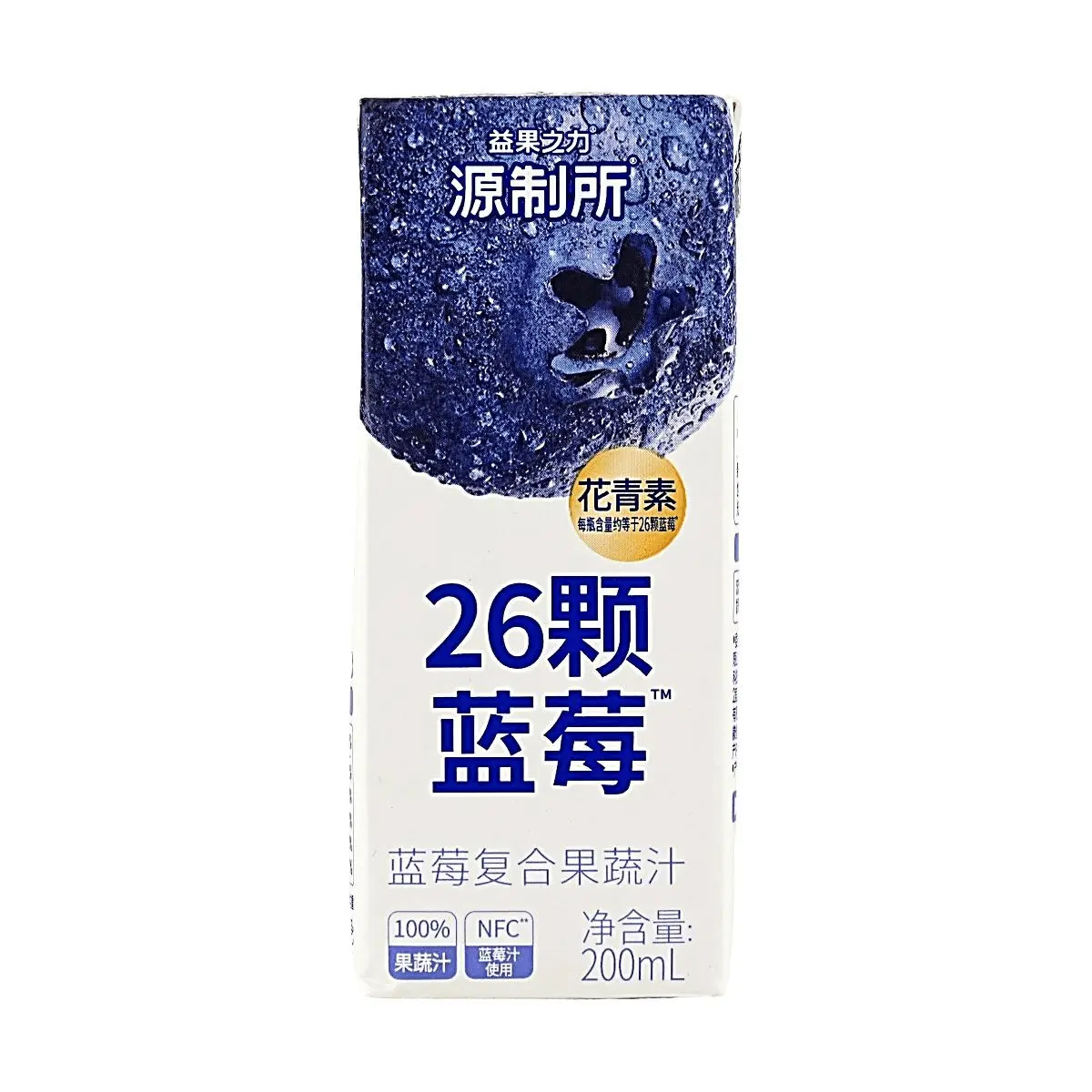 YUAN ZHI SUO Blueberry Juice Drink 200ml - Rich in Anthocyanins, 0 Added Sugar, 6 Fruit & Vegetable Blend