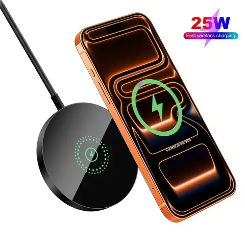 25W Magnetic Wireless Charger Fast Charging Station for iPhone Duo 18 17 16 15 14 13 12 Series