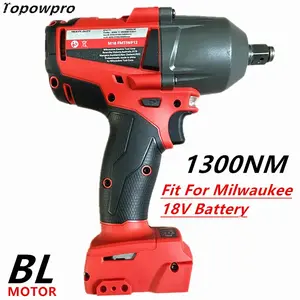 1300NM Cordless Electric Wrench For Milwaukee 18V Battery Large Torque Brushless Impact Wrench Car Truck Repair Power Tools