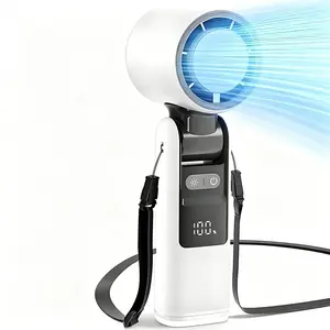 4000mAh Portable Turbo Handheld Fan, 199 Speed Options, Rechargeable, Semiconductor Air Turbo Tech, Great for On-the-Go Cooling