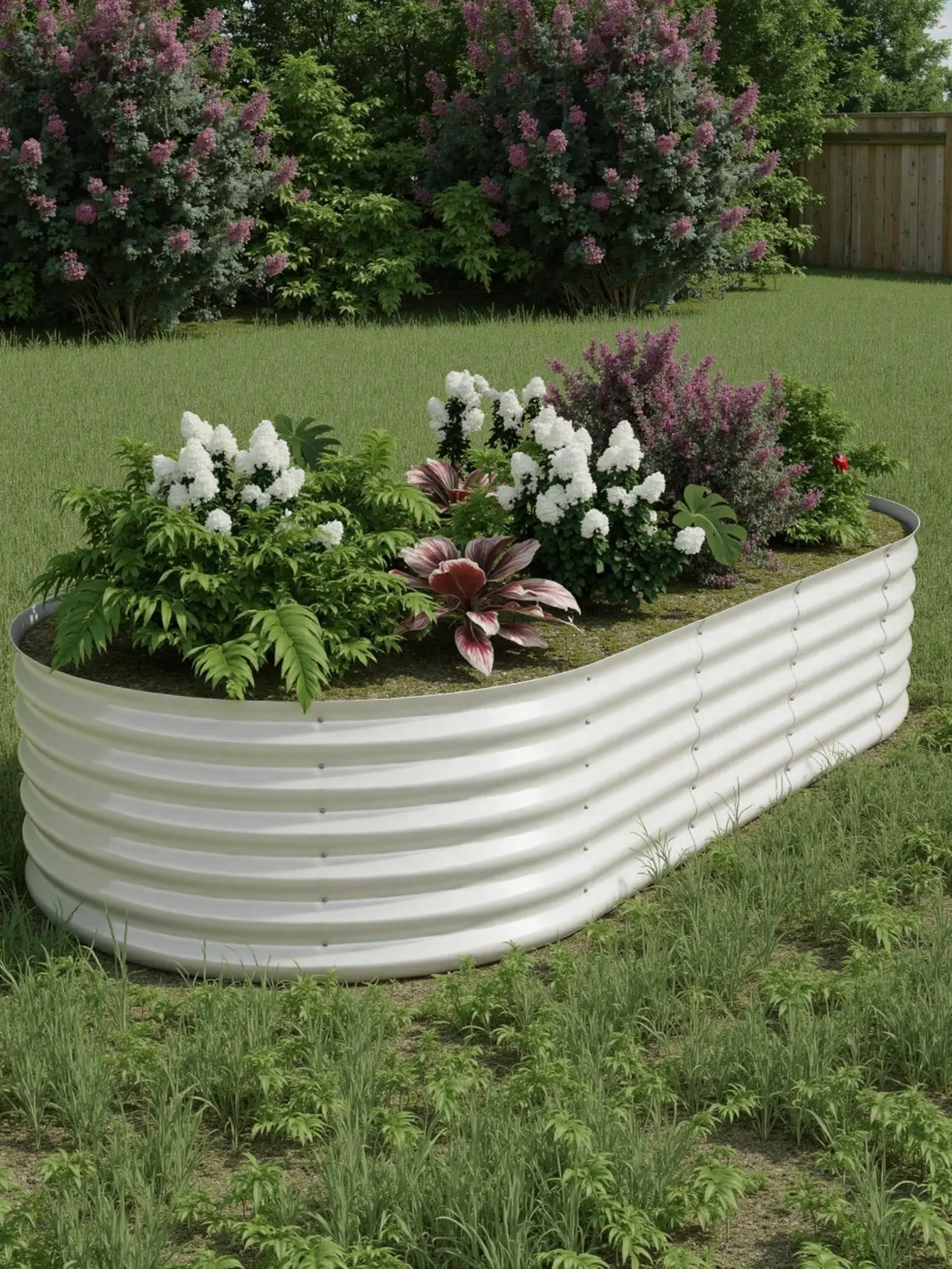 Garvee Beige - Galvanized Steel 8x4x1.5Ft Raised Garden Bed – Elevated Planter Box For Indoor/Outdoor Vegetables, Herbs & Flowers, No-Bend Design With Rust-Proof Coating & Tool-Free Assembly,Beige