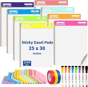 31 PCS Sticky Easel Pad Set, 25 x 30 in Large Note Pads Easel Pads Flip Chart Paper, Anchor Chart Paper, Giant White Sticky Anchor Chart Papers with Sticky Note Masking Tape, Markers,Big Meeting Notes