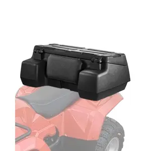 VEVOR ATV Rear Storage Box, 95L ATV Rear Cargo Box with Padded Backrest, Waterproof LLDPE and Lockable Gear Storage Box Fit Most ATVs with Rear Rack, Compatible with ATV, UTV, Can-Am Vehicles