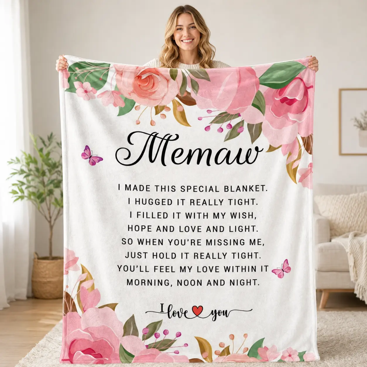 Mothers Day Memaw Gifts - Gifts for Memaw - Memaw's Birthday Gift from Grandchildren - Memaw's Blanket - Best Memaws Ever Gift - Memaws Gift's for Grandma Retirement Throw Blanket 60x50 Inch flannel blanket