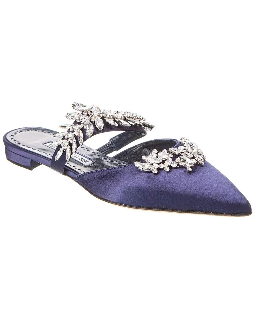 Manolo Blahnik Lurum Satin Flat