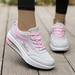 Women's Fashion Running Shoes: Comfortable athletic shoes with arch support, lace-up chunky-soled sneakers for casual fitness. Women's high-heeled chunky-soled platform shoes, everyday comfortable shoes, casual sneakers with stylish insoles.