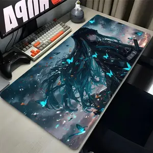 Demon Slayer Muichiro Tokito Anime Gaming Mouse Pad, 80×30cm Anti-Slip Rubber Desk Pad, Lock Edge Large Keyboard Table Mat for PC & Laptop