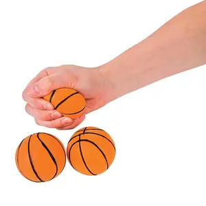 2 1/2" Realistic Basketball Orange Foam Stress Balls - 12 Pc.