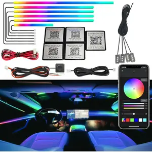 Dreamcolor  Interior  LED Strip Light, RGB 10 in 1 Fiber Optic Ambient Lighting Kits, 16 Million Colors Sound  Function  Neon Lights with  APP