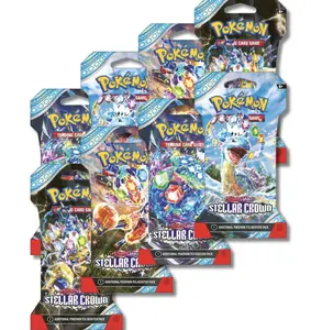 Pokemon TCG Scarlet & Violet Stellar Crown - 8 Boosters Packs (80 Cards)
